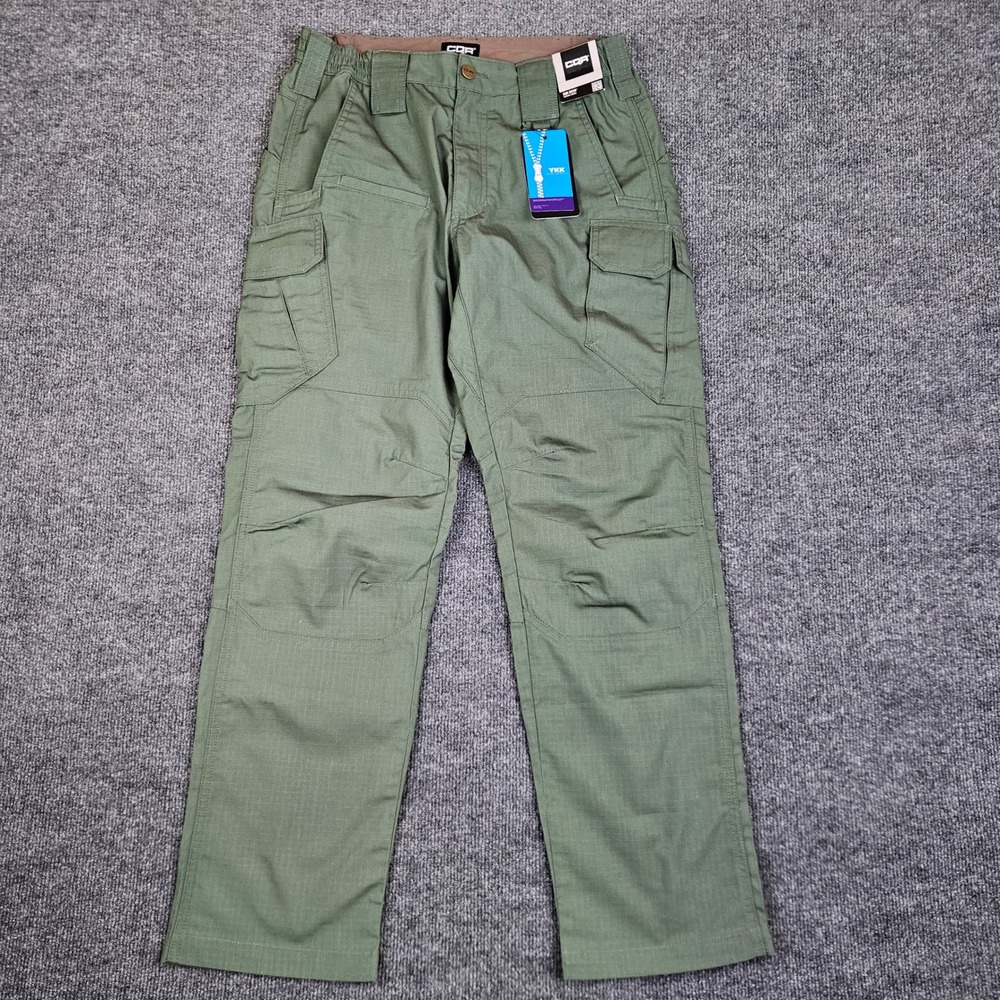 CQR Tactical Cargo Pants Men's 30x30 Green Ripstop Water Repellent Work Utility